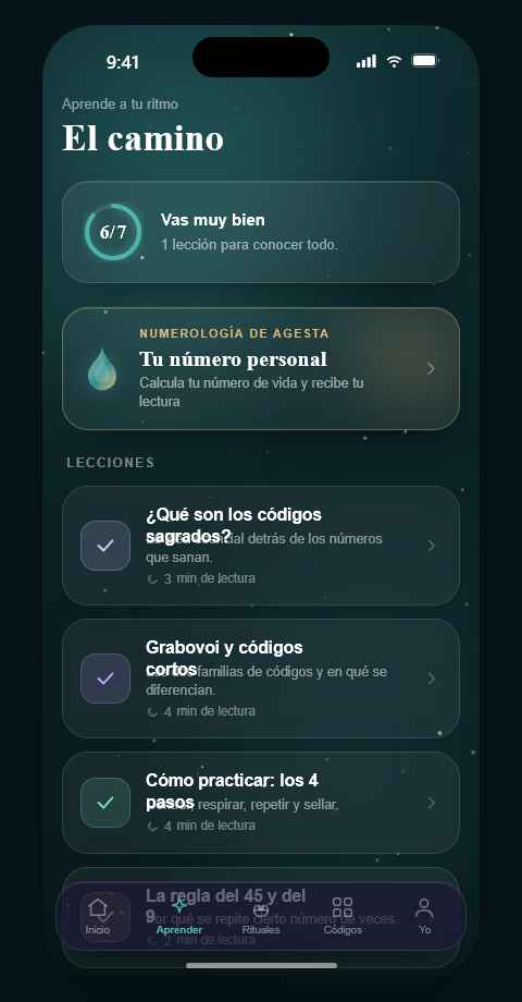 Lectura numerológica Agesta